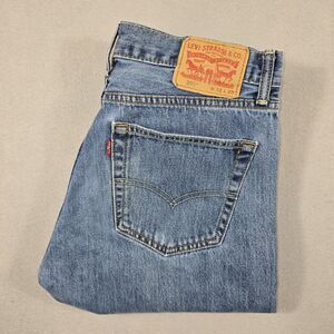 Levi's 505 Regular Fit Men's Jeans Size 33x30 Straight Leg Distressed Blue Denim